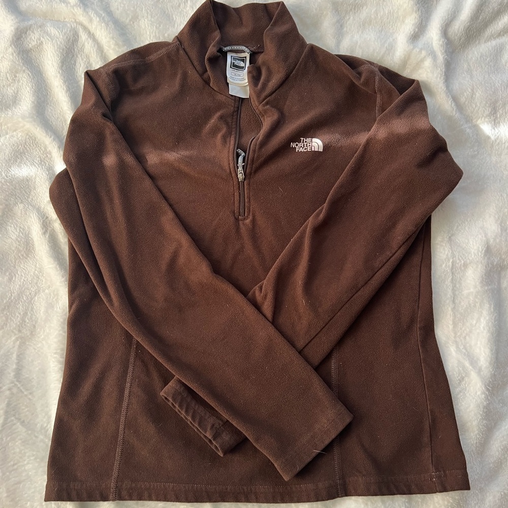 North face brown 1/4 zip